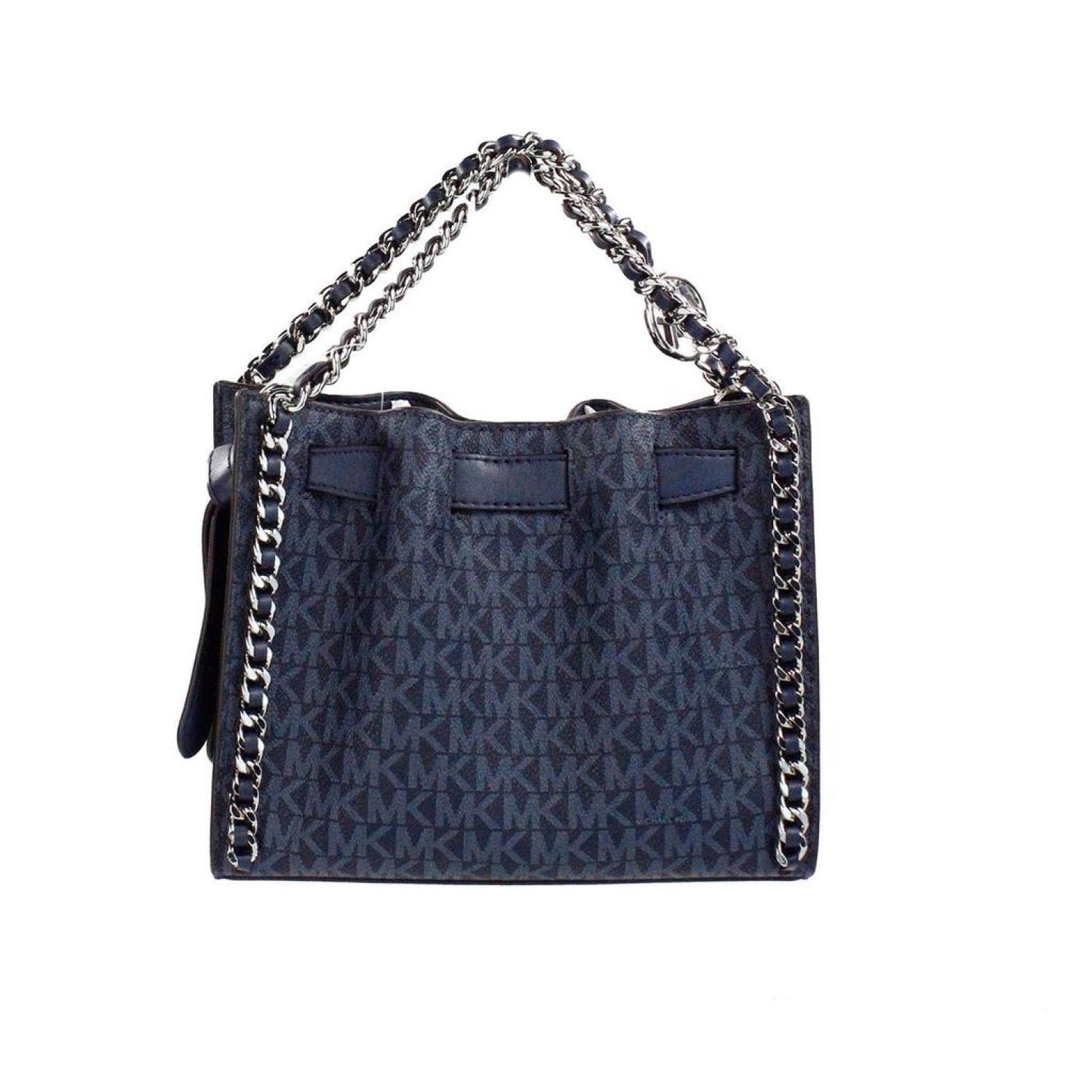 Michael Kors Mina Small Belted Navy Signature PVC Chain Inlay Crossbody Women's Bag