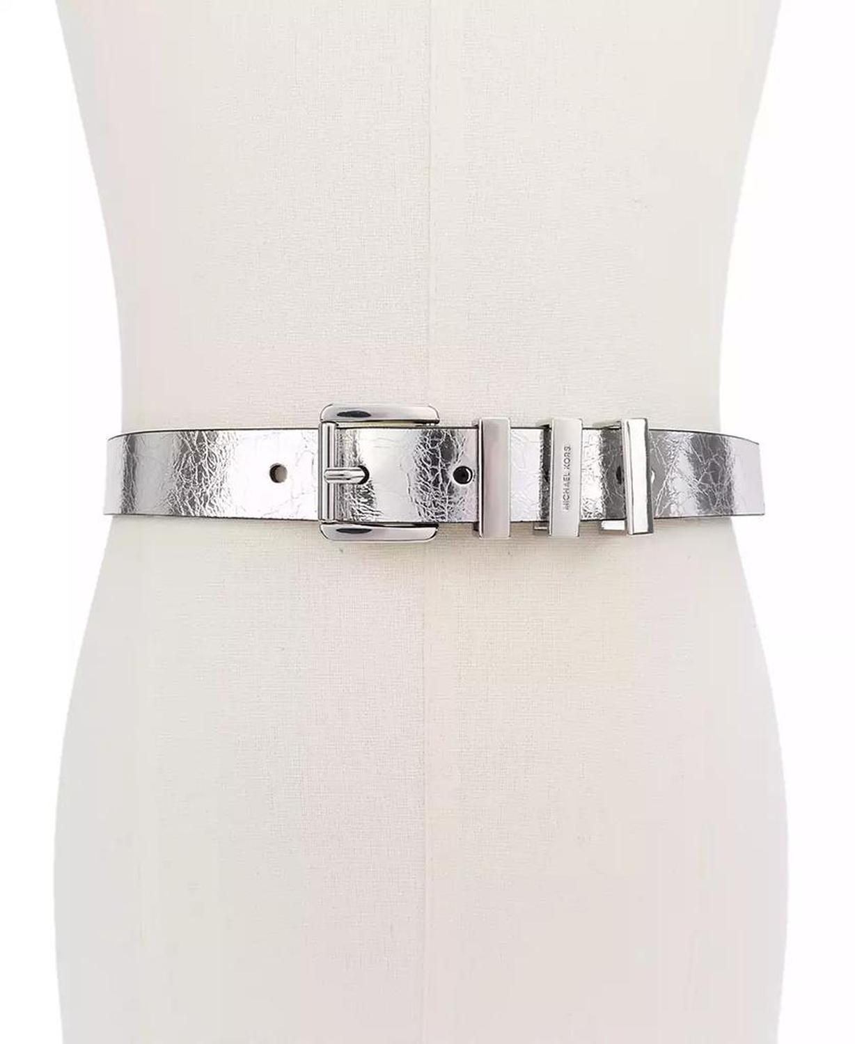 MICHAEL Women's Gold-Tone Leather Belt