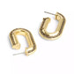 Gold-Tone Stitched Oval Hoop Earrings