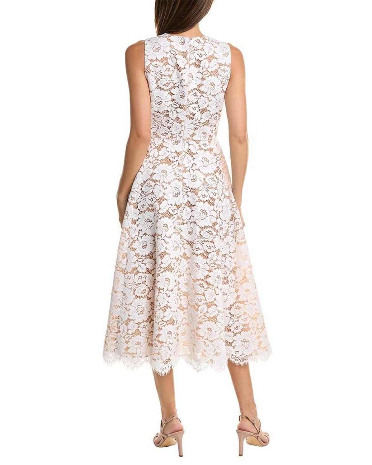 Michael Kors Collection Floral Lace Dance Silk-Lined A-Line Dress