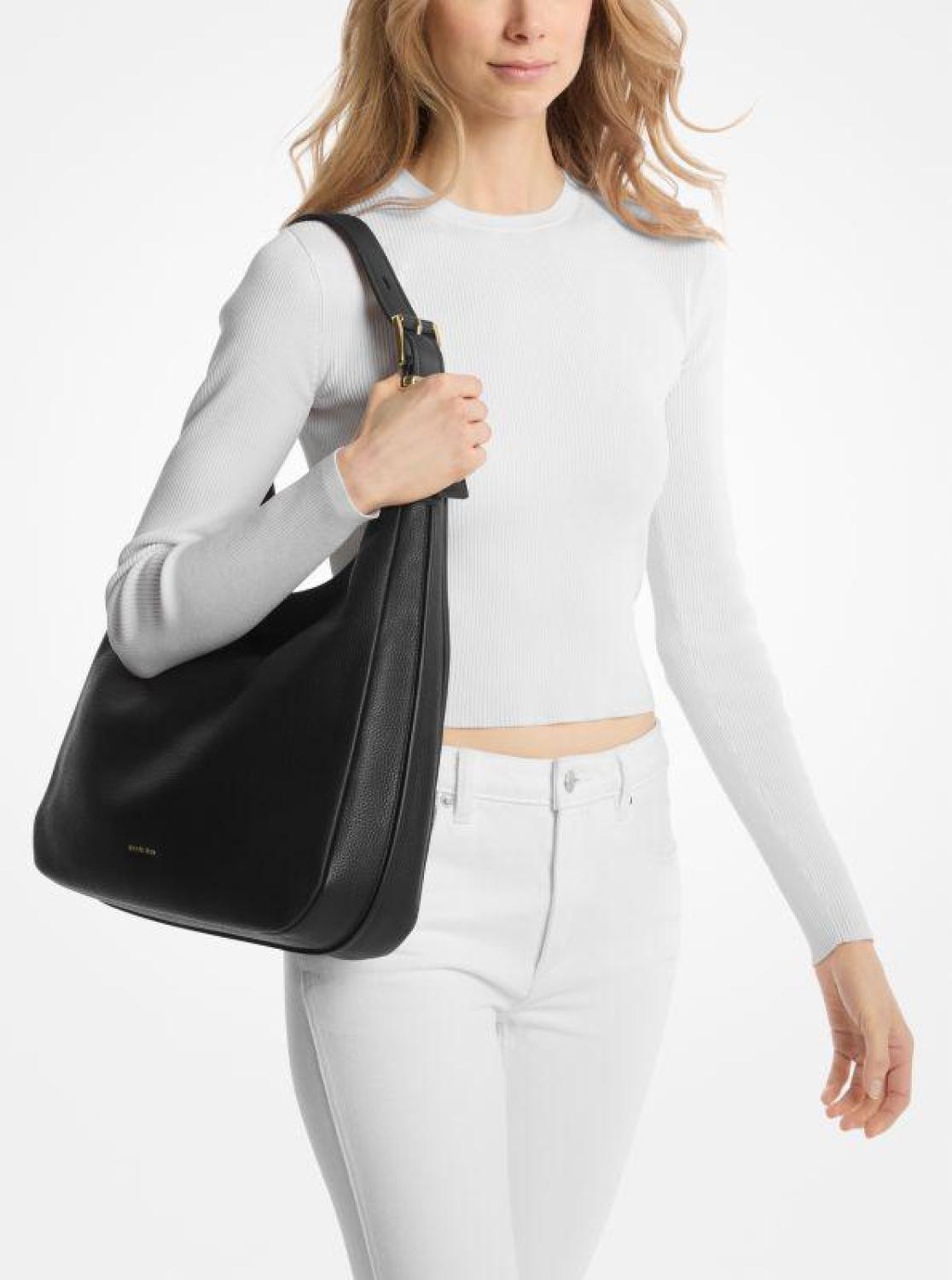 Nolita Large Pebbled Leather Hobo Shoulder Bag