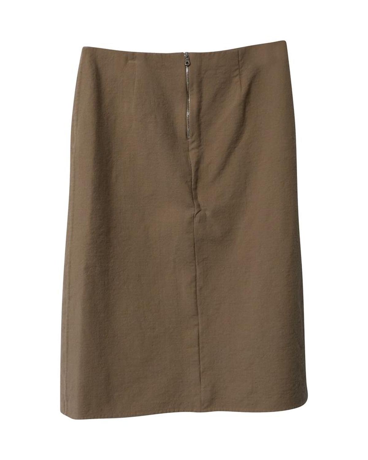 Marc Jacobs Side Slit Pencil Skirt in Beige Wool