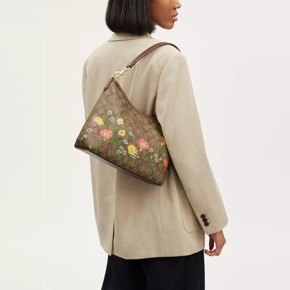 Coach Outlet Laurel Shoulder Bag In Signature Canvas With Floral Print