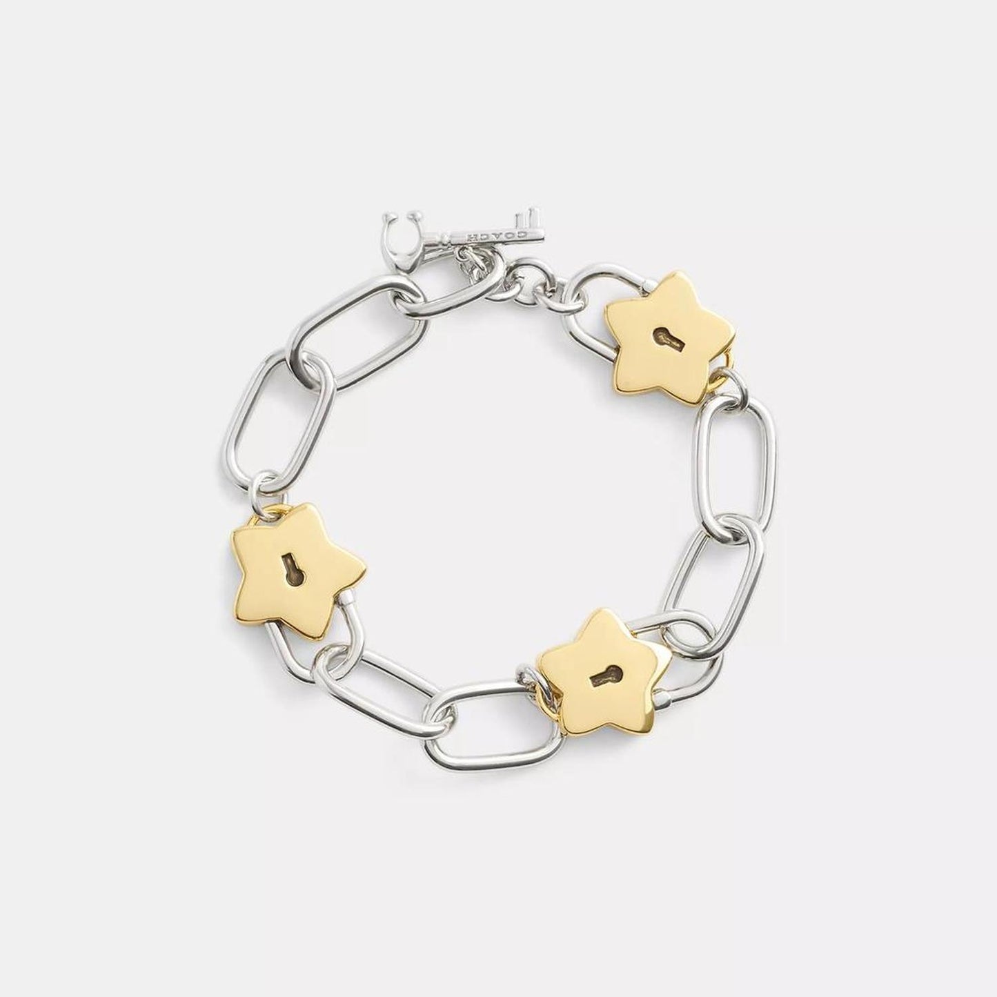 Coach Outlet Star Padlock Chain Link Bracelet