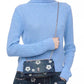 The Sequin Daisy Denim Dual Chain Shoulder Bag