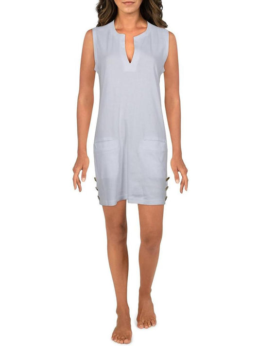 Womens Sleeveless Tunic Dress Swim Cover-Up