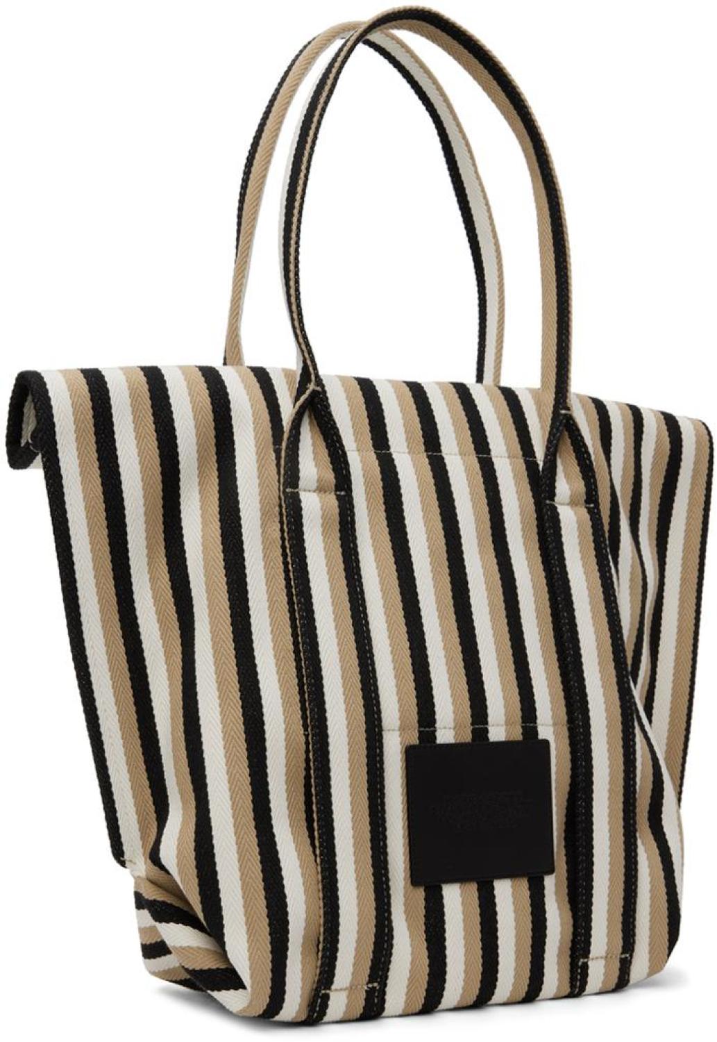 Taupe & Black 'The Striped Jacquard Beach' Tote