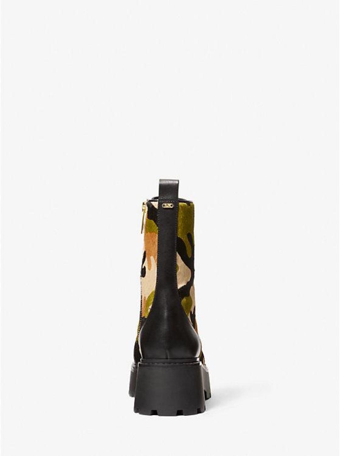 Blake Camouflage Print Calf Hair Combat Boot