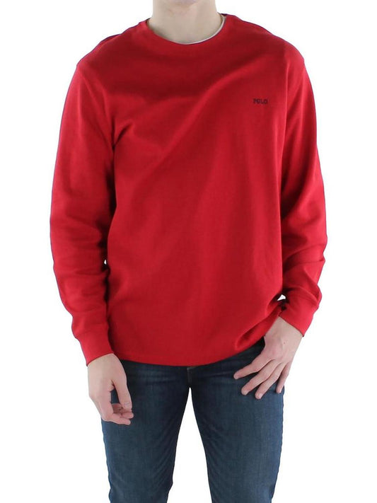 Mens Waffle-Knit Logo Crewneck Sweater