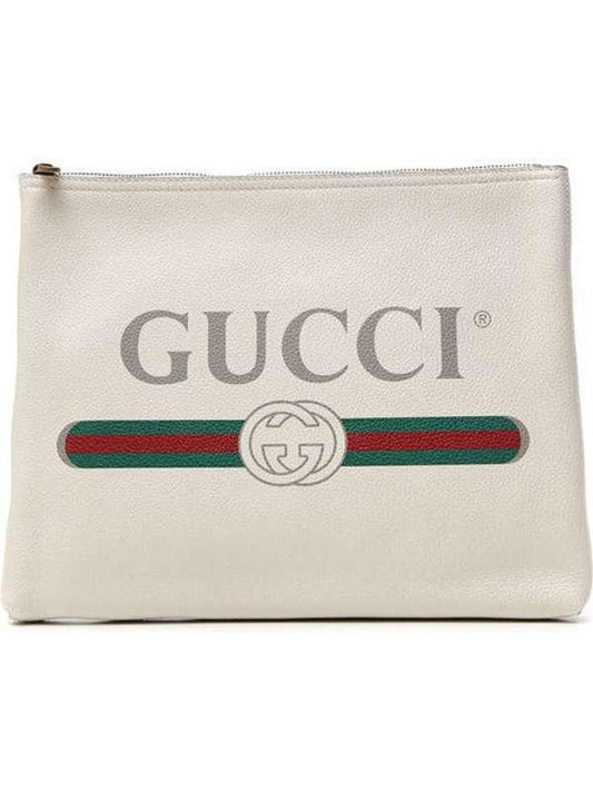 GucciLeather Logo Medium Pouch Bag