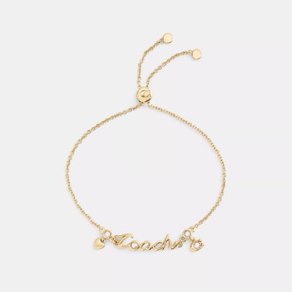 Coach Script Heart Slider Bracelet