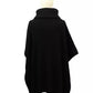 Women's Fine Rib Zip Cowl Neck Poncho