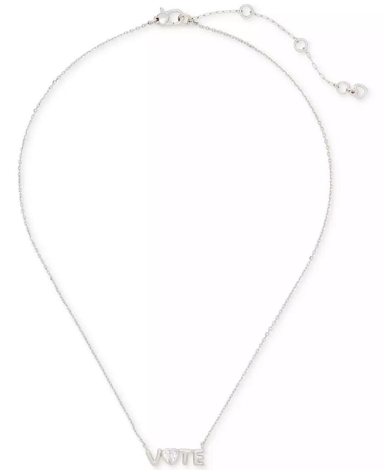 Silver-Tone Have Your Say Mini Pendant Necklace, 16" + 3" extender