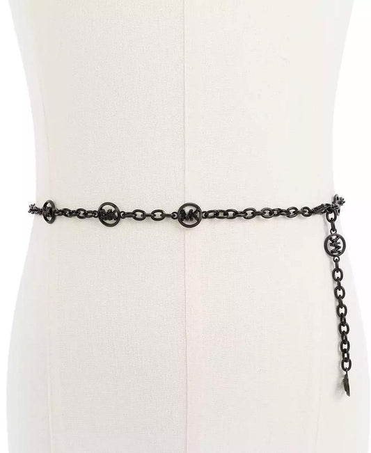 Women's Mini Chain Belt with Pave Logos