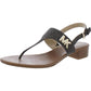 Womens Faux Leather Thong Ankle Strap