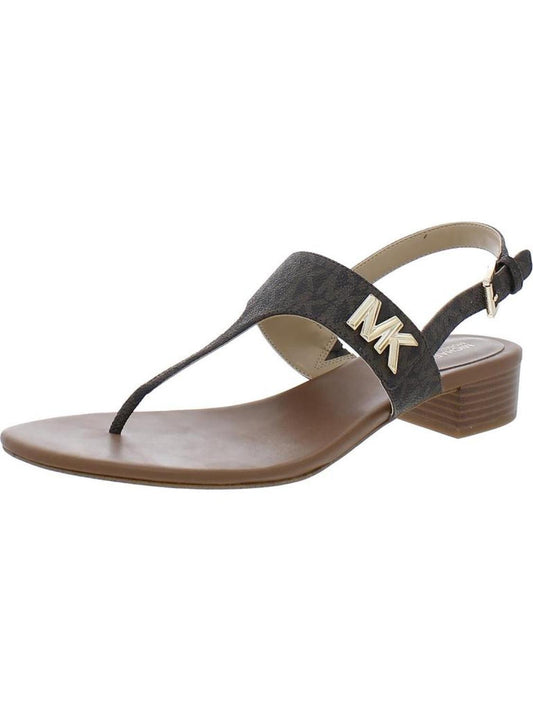 Womens Faux Leather Thong Ankle Strap