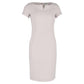 Knee-Length Short Sleeve Bodycon Dress in Light Pink Wool