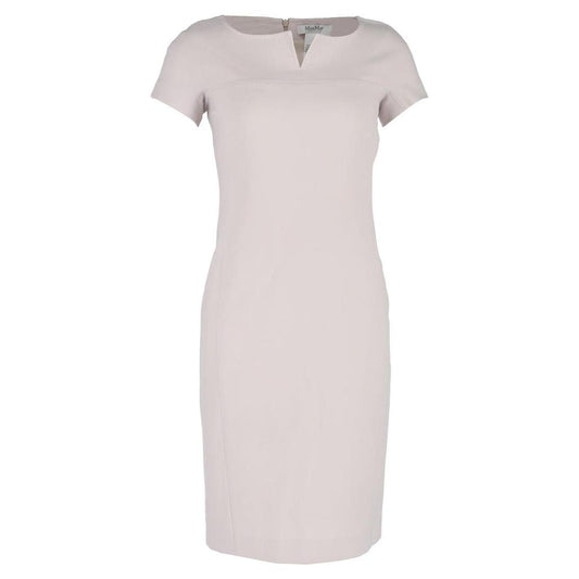 Knee-Length Short Sleeve Bodycon Dress in Light Pink Wool