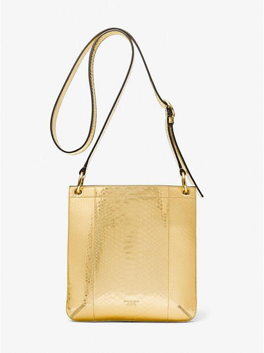 Tate Small Metallic Python Embossed Leather Crossbody Bag