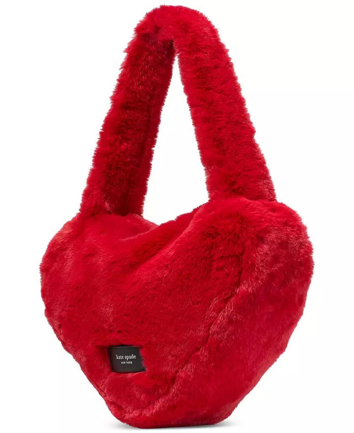 Luver Faux Fur Medium Heart Tote