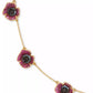 Gold-Tone Color Cubic Zirconia Poppy Station Necklace, 16" + 3" extender