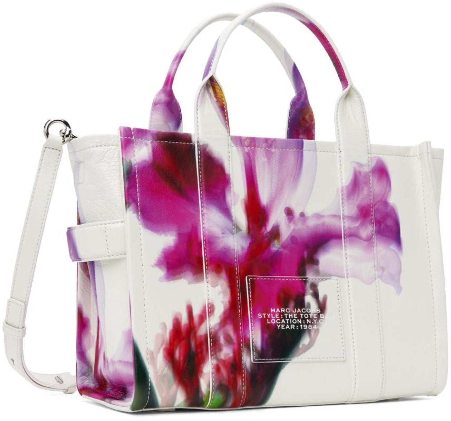 Pink & White 'The Future Floral Leather Medium' Tote