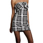 Sequined Plaid Mini Dress