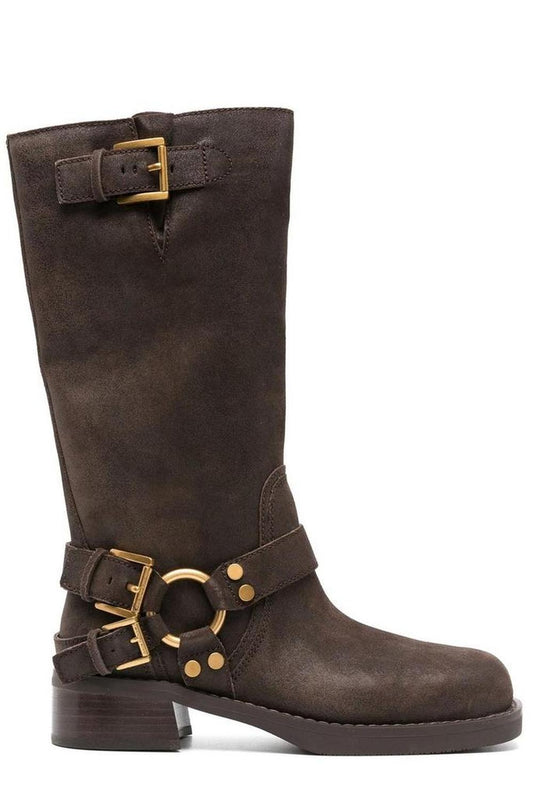 Michael Michael Kors Crosby Leather Moto Boots