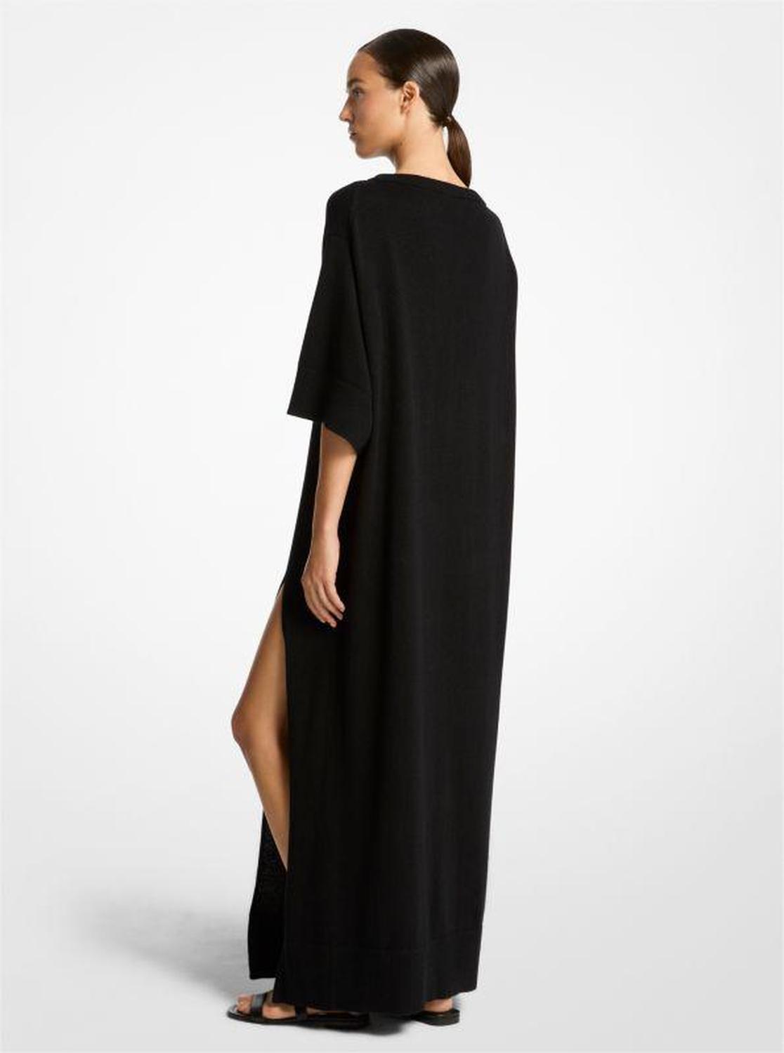 Cashmere and Linen Slit Caftan