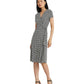 Houndstooth Jersey Surplice Dress