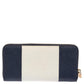 Michael Kors White/blue Leather Jet Set Zip Around Wallet..