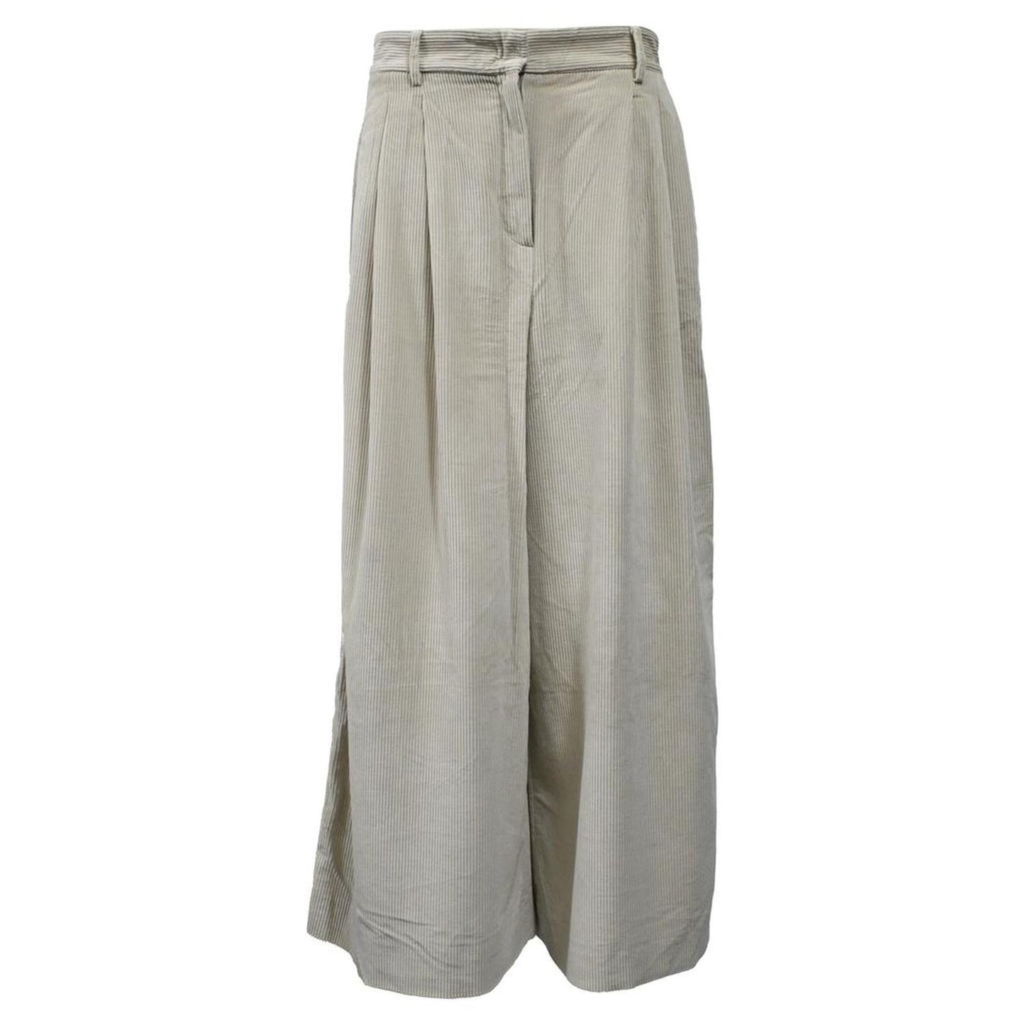 Weekend  Wide Leg Pants in White Corduroy