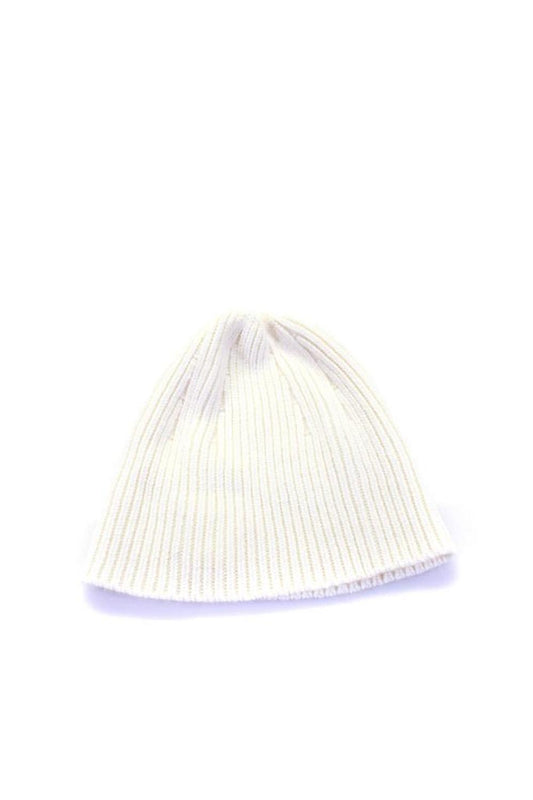 Max Mara Womens Ribbed Pull On Beanie Hat White