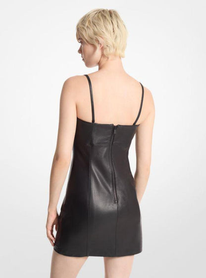 Leather Slip Mini Dress