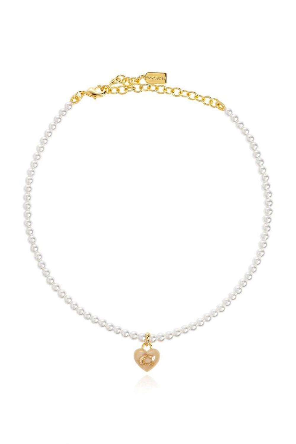 Coach Heart Pearl Choker