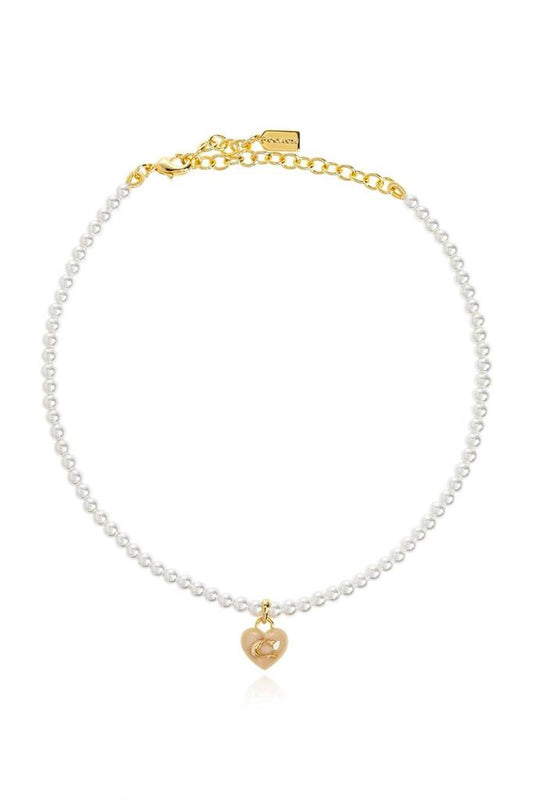 Coach Heart Pearl Choker