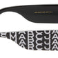 Black & White Monogram Rectangular Sunglasses