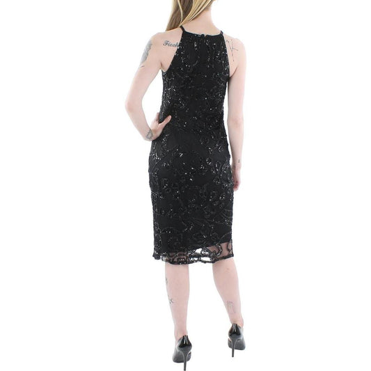 Womens Embellished Halter Cocktail and Party Dress