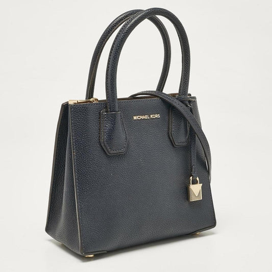 Navy Blue Leather Small Mercer Tote