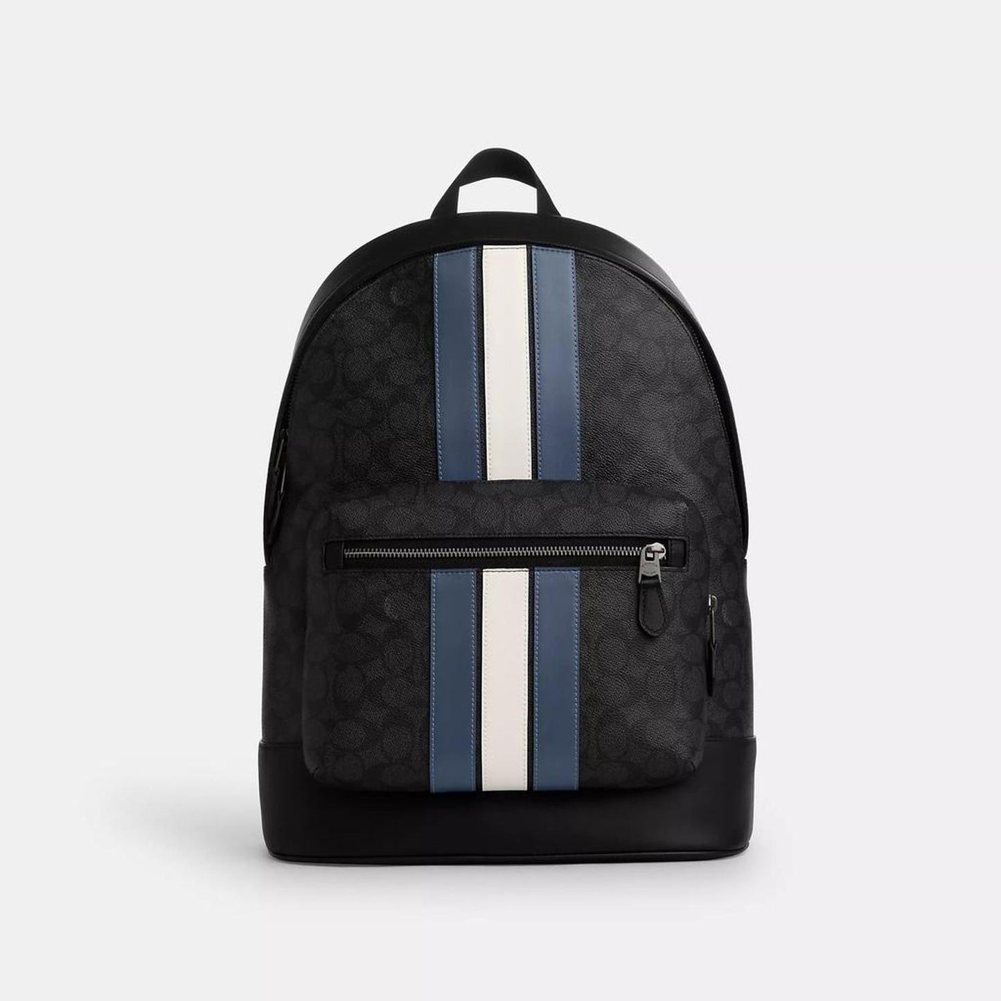 Coach Outlet West Backpack In Signature Canvas With Varsity Stripe