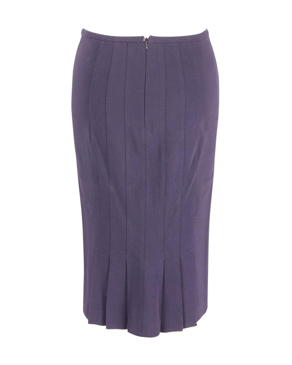 Sportmax Pencil Skirt in Navy Blue Cotton