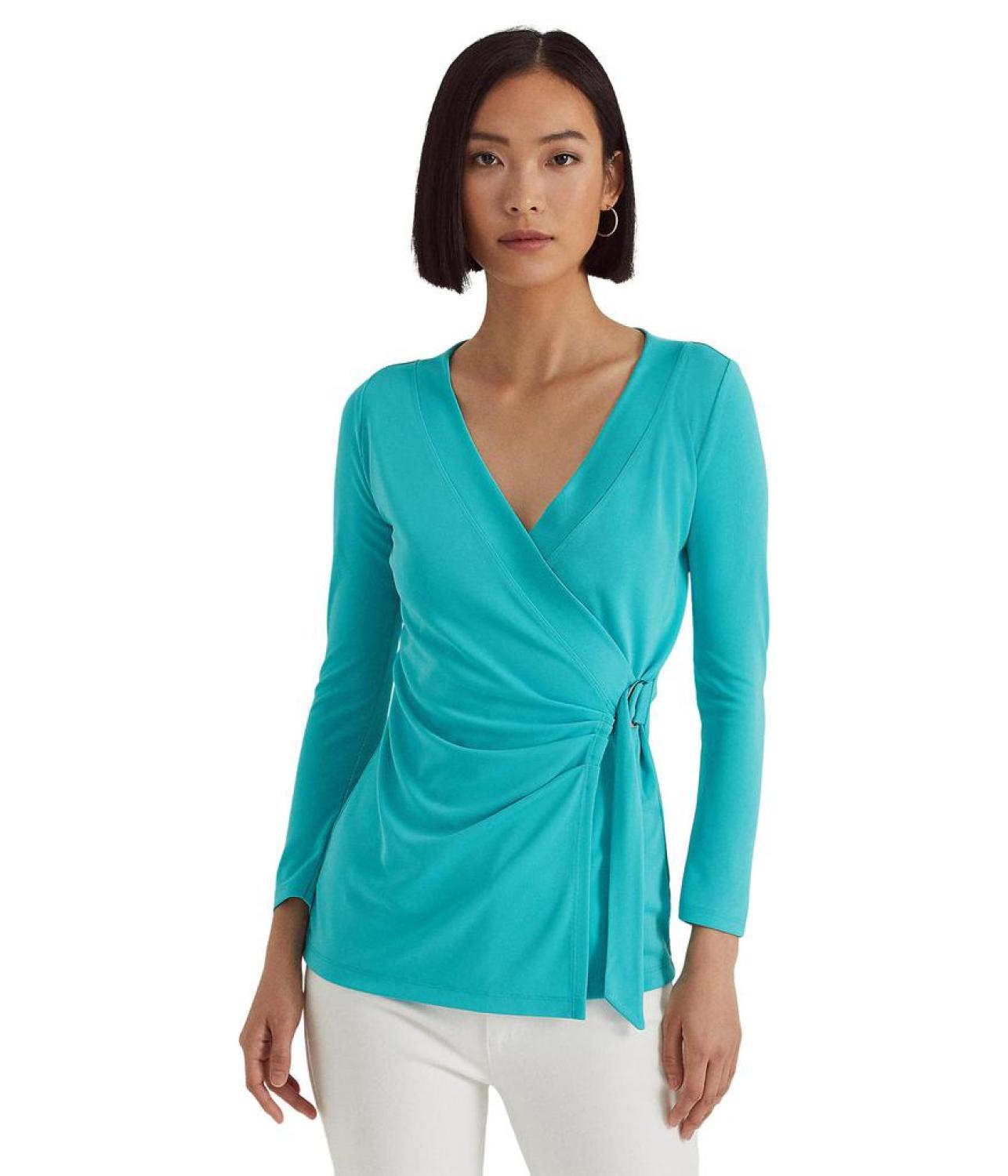 Stretch Jersey Surplice Top