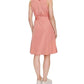 Sleeveless Belted Cotton Dress In Peach Pink