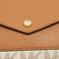 Michael Michael Kors Beige/brown Signature Coated Canvas And Leather Greenwhich Shoulder Bag