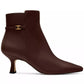 Women"s Rebecca Buckle Kitten-Heel Leather Booties