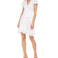 Womens Lace Short Sleeves Wrap Dress