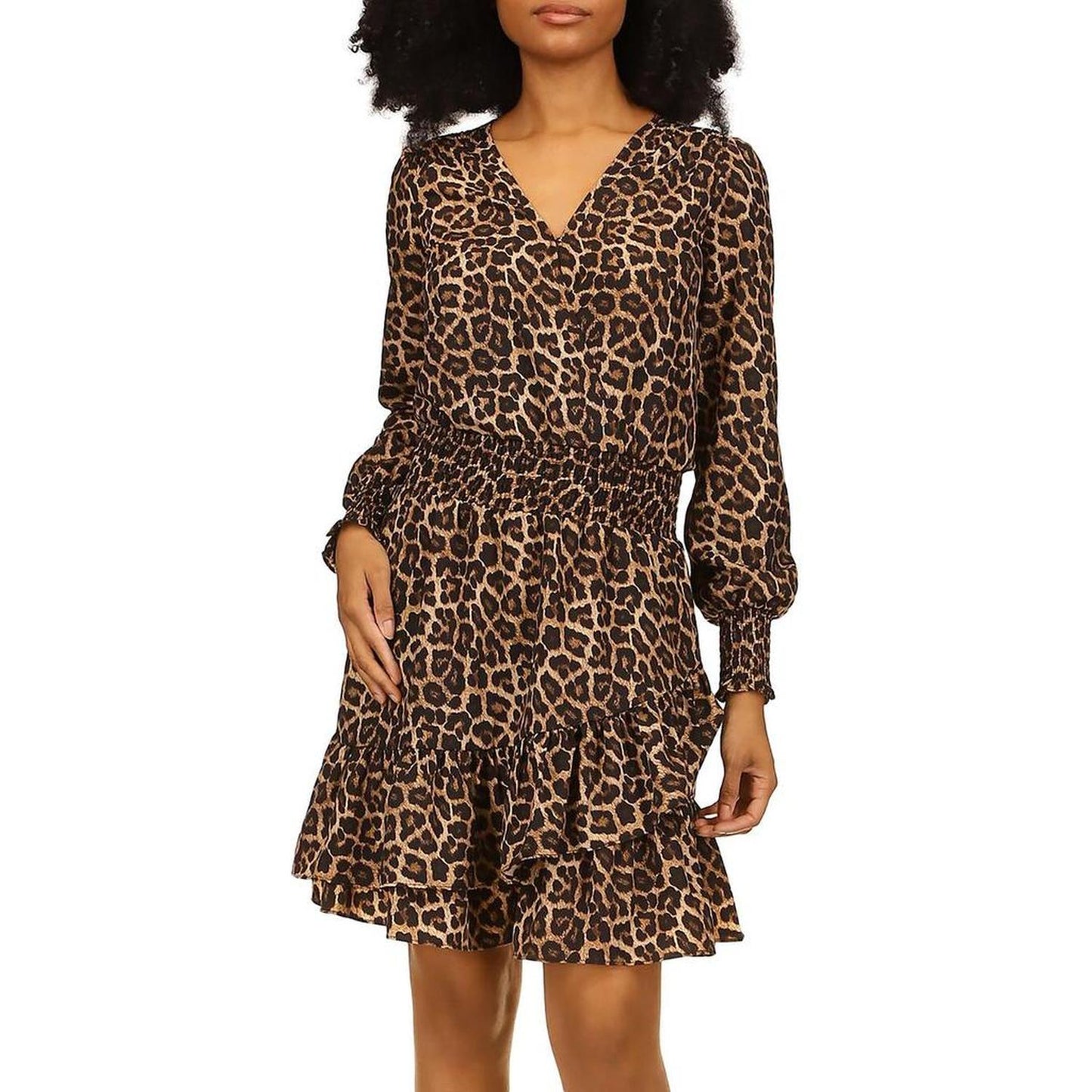 Womens Animal Print Above Knee Fit & Flare Dress