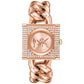 Women's MK Chain Lock Three-Hand Rose Gold-Tone Stainless Steel Watch 25mm