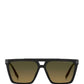 Women's Rectangular Gradient Sunglasses In Matte Black,gradient Black