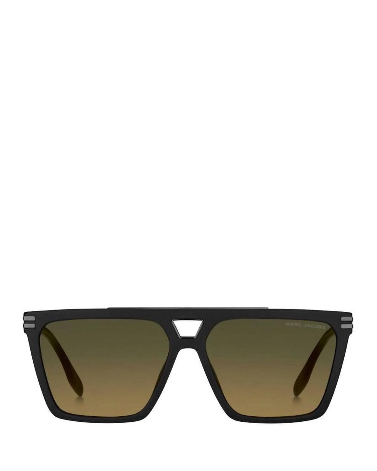 Women's Rectangular Gradient Sunglasses In Matte Black,gradient Black